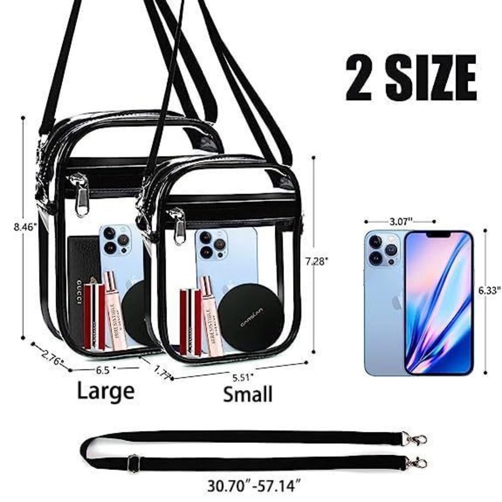 Clear Bag Stadium Aroved, Clear Crossbody Purse Bag With Front Pocket T_T - Picture 4 of 6